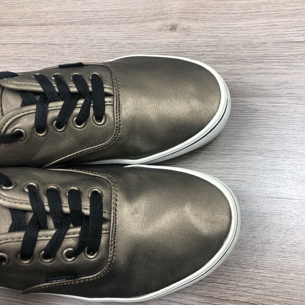 VANS gold metallic sllce up fashion sneakers - Picture 2 of 7